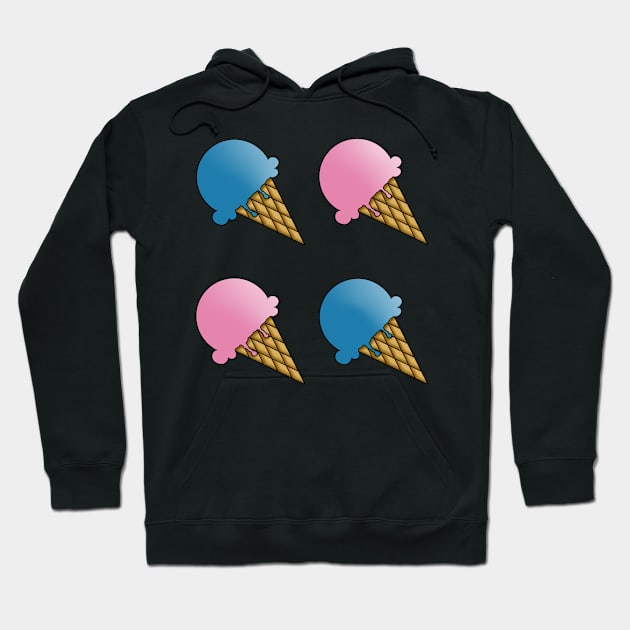 2 Flavor Ice Cream Pattern - Cotton Candy Palette Hoodie by MyBearNugget